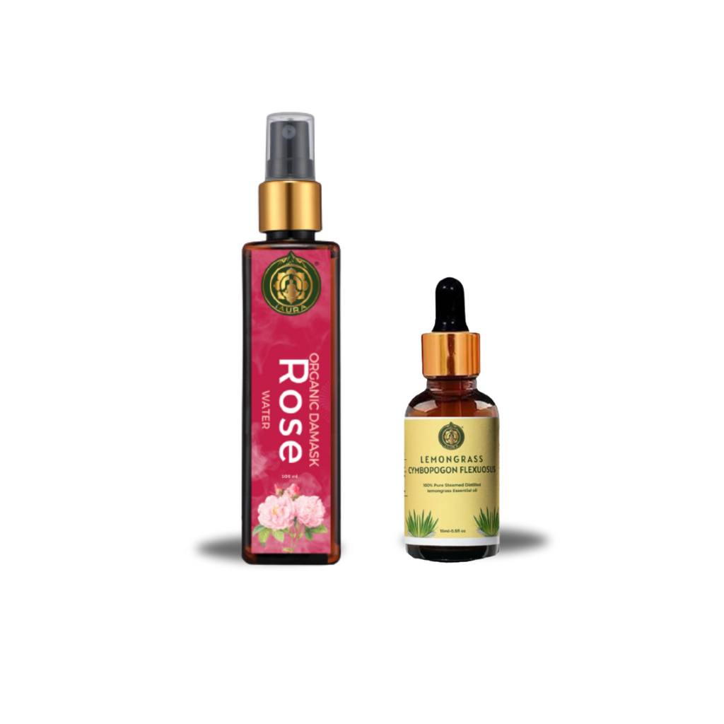 Damask Rosewater and Lemongrass Essential Oil Combo